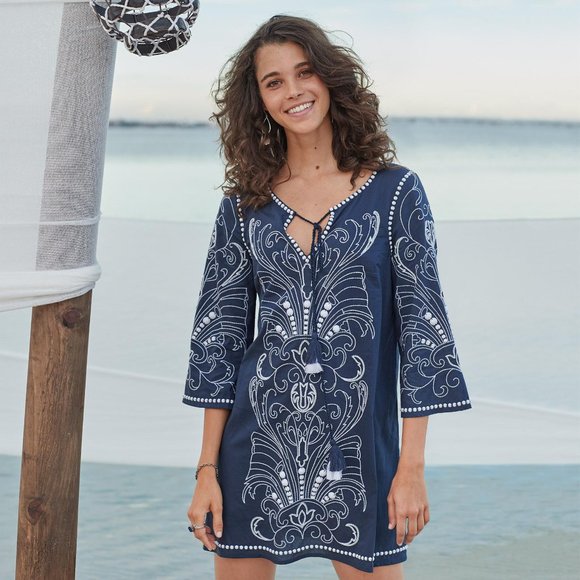 SUNDANCE Palace Navy Tunic M NWT - Picture 1 of 10